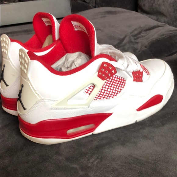 Men's Air Jordan 4 retro, white/black/ gym-red - Picture 3 of 5